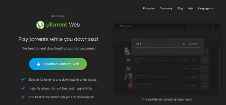 uTorrent - torrent-klient til mange platforme