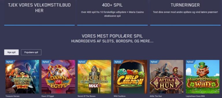 Onlinespil hos Maria Casino – en introduktion til online casino
